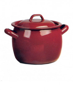 OLLA ABOMBADA ESMALTE MARRON 2