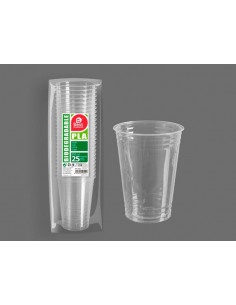 VASO DESECHAB TRANSP PLA B/25 2