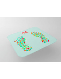 BASCULA BAÑO CRISTAL HUELLAS 2