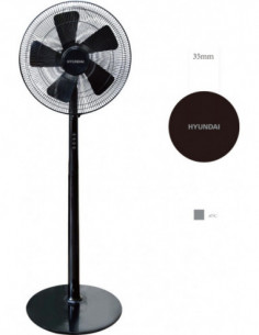 VENTILADOR PIE NEGRO MANDO 45W 2