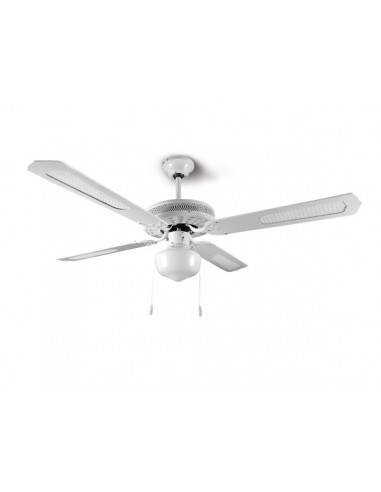 VENTILADOR TECHO C/LUZ 4P BCO