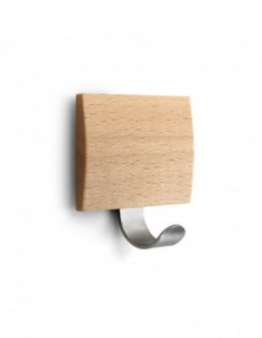 PERCHA ADH. INOX MADERA HAYA 2