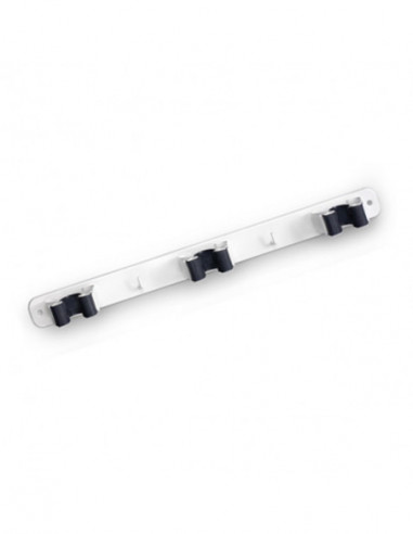 SUJETA ESCOBAS TRIPLE BLANCO