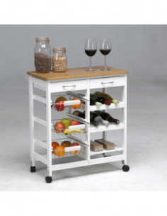 CARRO COCINA 3 CESTAS T/MADERA