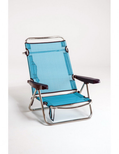 SILLA CAMA PLAYA FIBRELIN AZUL