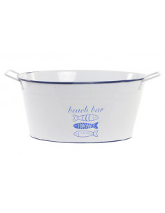 CUBO METAL BOTELLIN PECES BCO