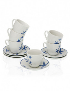 SET 6 TAZAS CAFÉ BLUE SEA