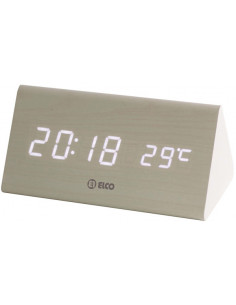 RELOJ DESPERTADOR MADERA BCO