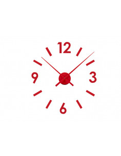 RELOJ PARED PEGATINA ROJO