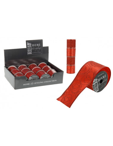 CINTA ORGANZA SATEN ROJA