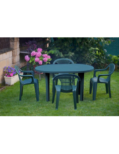 MESA JARDIN OVAL VERDE 2