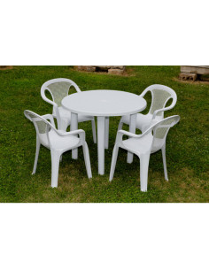 MESA JARDIN REDONDA BLANCA 2