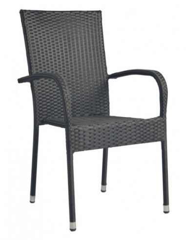 SILLA APILABLE RATAN NEGRA