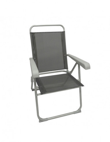 SILLON BAJO 6P. ALUM/TEXT NEGR