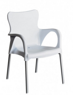 SILLON RESINA BLANCO/ALUMINIO 2