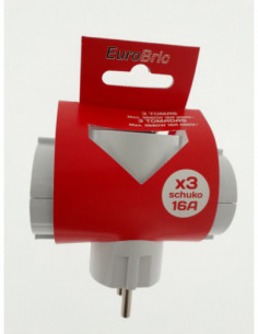 CLAVIJA TRIPLE SCHUKO FRONTAL