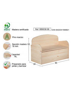 BANCO BAUL DECO PINO S/BARN 2