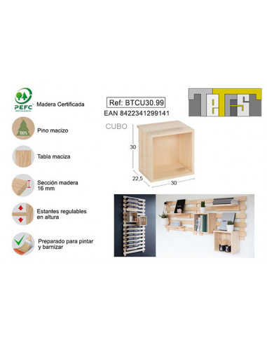 CUBO TETRIS PINO S/BARN