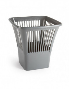 PAPELERA CUADRADA GRIS PLATA 2