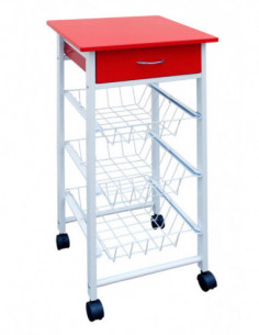 CARRO VERDULERO METAL BCO/ROJO 2