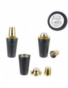 COCTELERA METAL DORADA/NEGRA 2