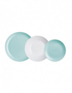 VAJILLA DIWALI 18P TURQ/BLANCO 2