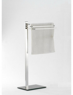 TOALLERO PIE CROMO CRISTAL NEG 2