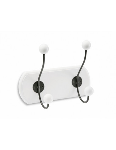 PERCHA MADERA/METAL 2P BLANCA