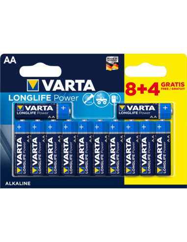 PILA ALCALINA LR6 AA 8+4GRATIS