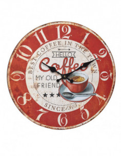 RELOJ PARED VINTAGE ESFERA ROJ 2