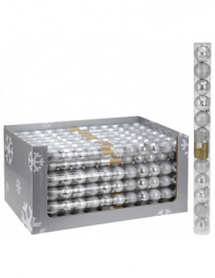 BOLA NAVIDAD PLATA SET-12 SURT 2