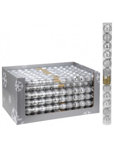 BOLA NAVIDAD PLATA SET-12 SURT