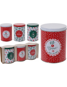 BOTE METALICO NAVIDAD SET-3 2