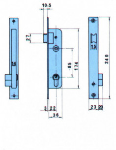 CERRADURA EMBUTIR METALICA