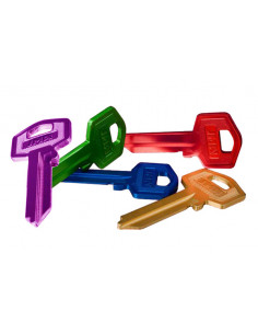 LLAVE 5 COLORES ALUMINIO C/50