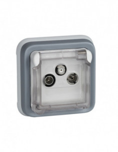 TOMA TV EMPOTRAR IP55 GRIS