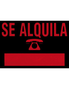 CARTEL PLAST SE ALQUILA ROJO
