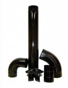 CODO ESTUFA VITRIF NEGRO 45º