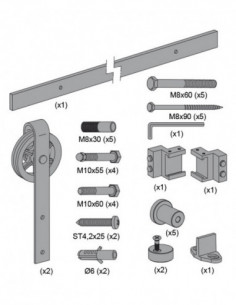 KIT CORREDERA RUSTICO 80G NEGR