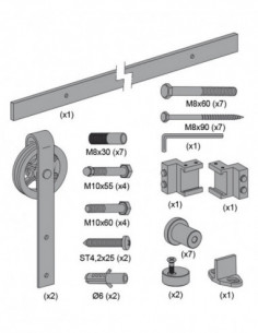 KIT CORREDERA RUSTICO 80G NEGR