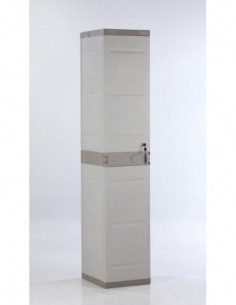 Armario de 4 estantes de Resina Titanium Beige 70x44x176 cm - color :Beige  - Beige