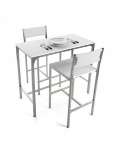 JUEGO MESA Y DOS SILLAS MADERA