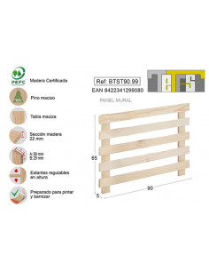 PANEL MURAL TETRIS PINO S/BARN