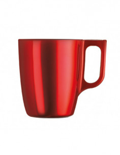 TAZON MUG VIDRIO F.COLORS ROJO