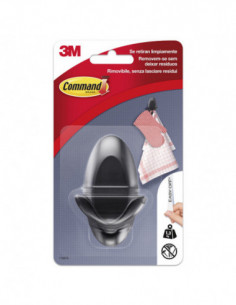 PERCHA ADHESIVA DOBLE GRIS