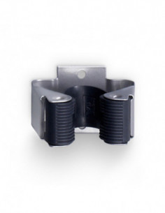 SUJETA ESCOBAS BL.2 CROMO MATE