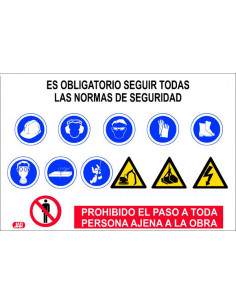 SEÑAL OBRA COMBINADO PVC 0,4MM 2