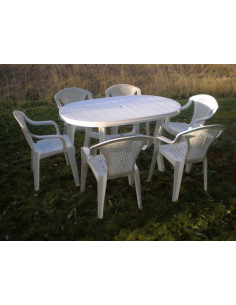 MESA JARDIN OVAL BLANCA
