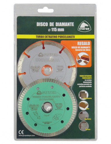 DISCO DIAMANTE PACK 2 PORC+G.OB