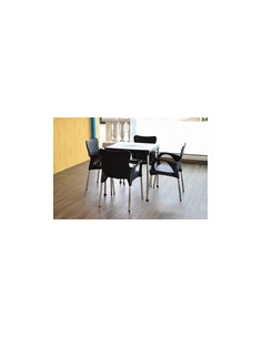 MESA RESINA NEGRA/ALUMINIO